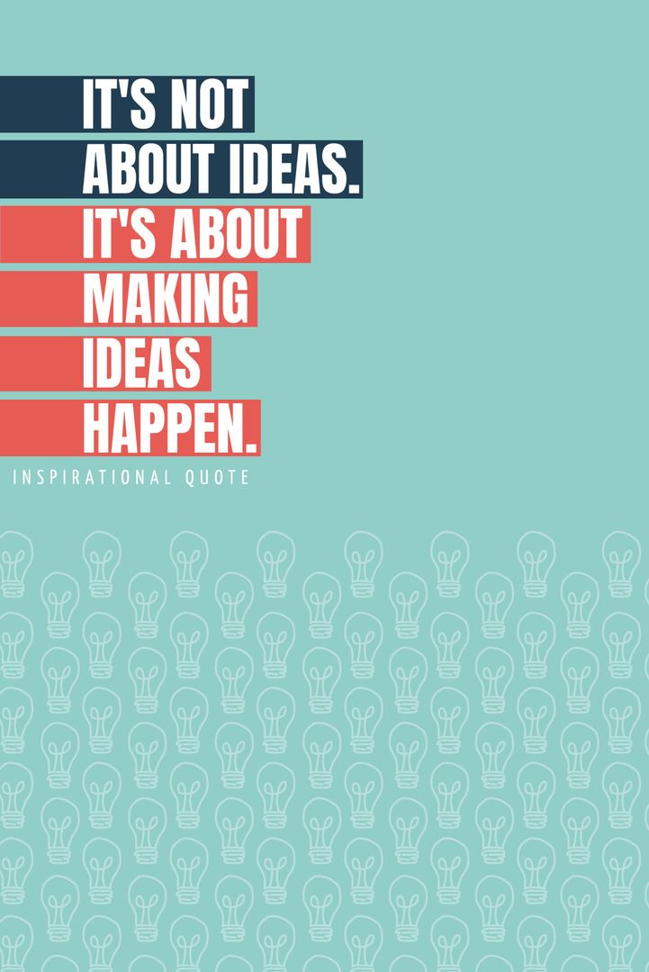 Motivational Poster Encouraging Action Over Ideas - Download Free Stock Templates Pikwizard.com