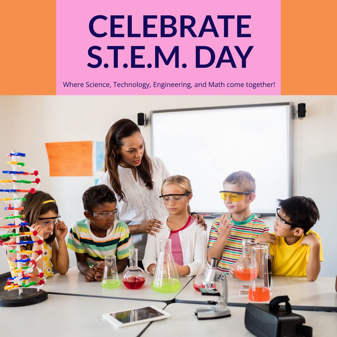 Diverse STEM Education in Classroom on STEM Day - Download Free Stock Templates Pikwizard.com