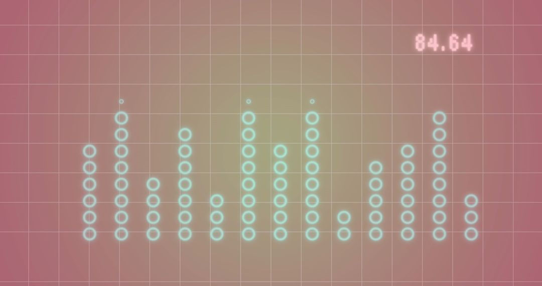 Digital Data Visualization on Pink Grid