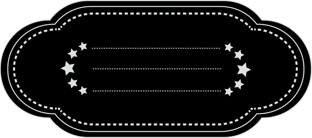 Elegant Transparent Label with Stars and Dotted Lines
