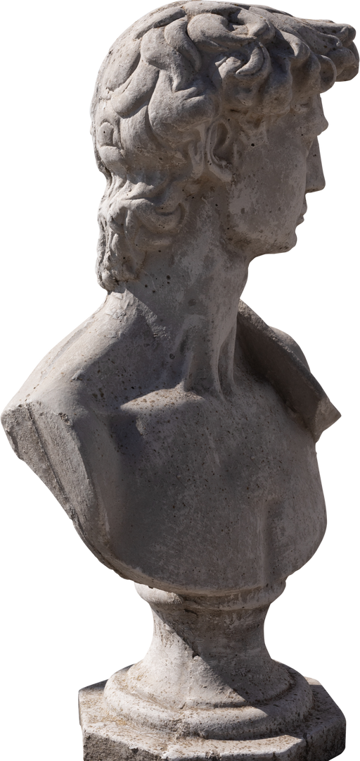 Transparent View of Weathered Ancient Grey Stone Man's Bust Sculpture - Download Free Stock Images Pikwizard.com