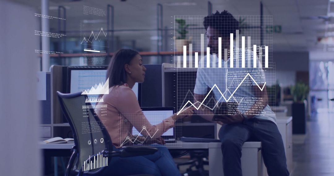 Team Discussing Data Analytics in Modern Office Setting