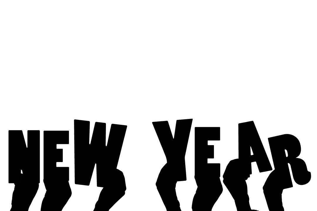 Digital Illustration of New Year Message on Transparent Background