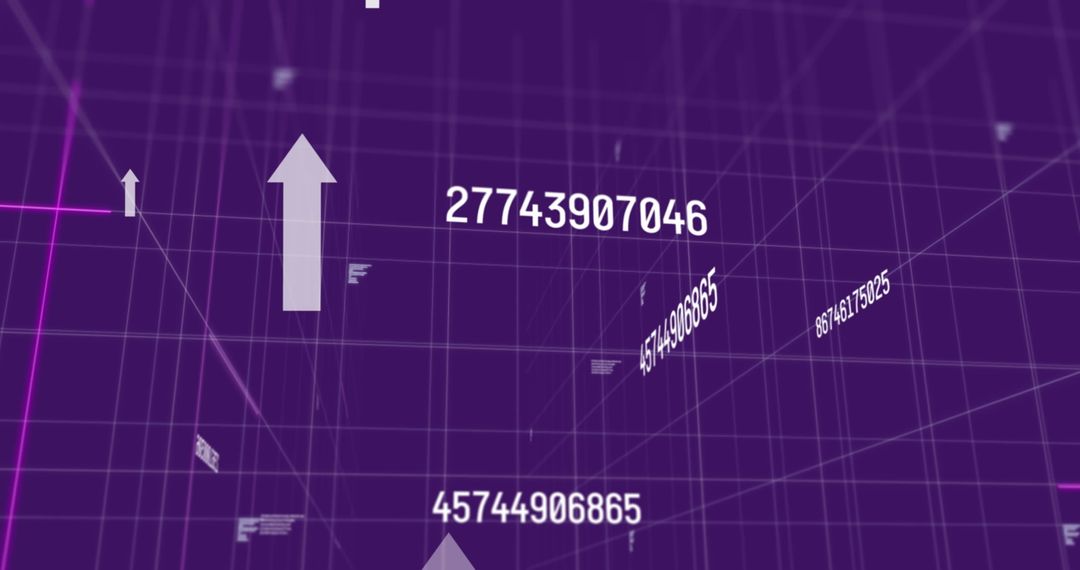 Futuristic Grid with Digital Data and Arrows