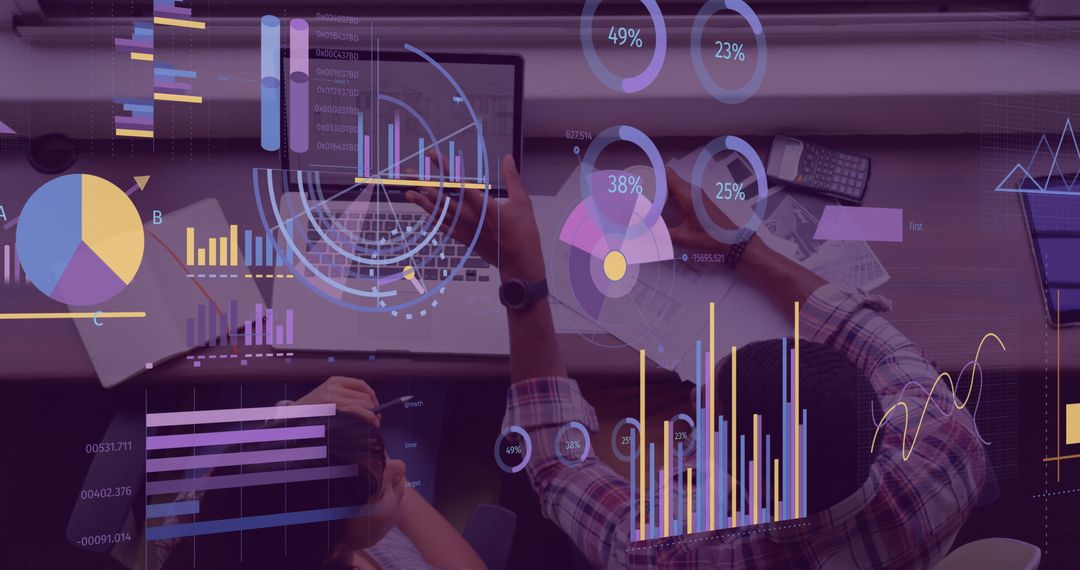 Team Analyzing Digital Financial Data with Charts