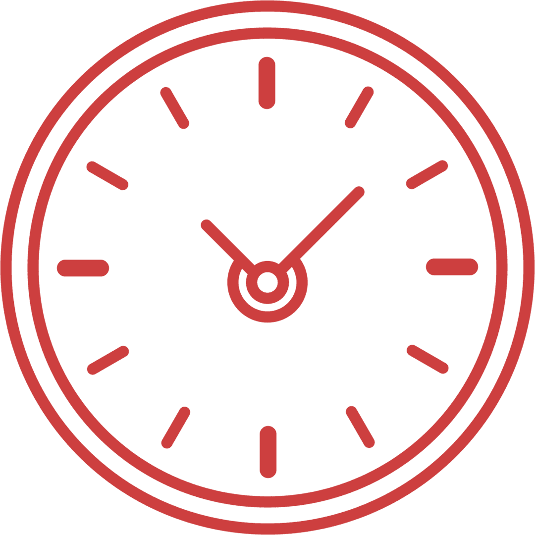 Transparent Red Clock Illustration On Clear Background