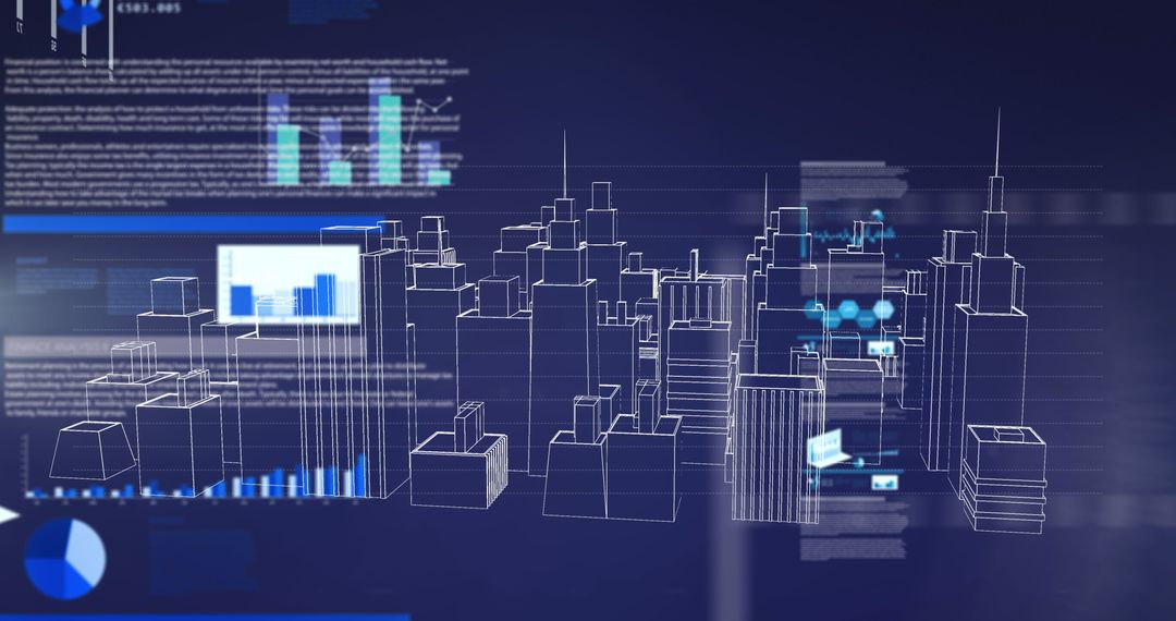 Futuristic Digital Data Visualization Urban Landscape