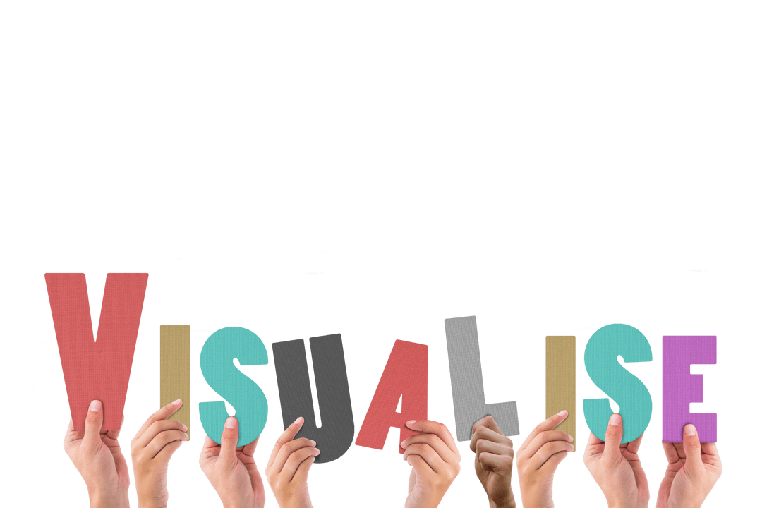 Transparent Background Creative Collaboration Concept with Hands Holding Letters