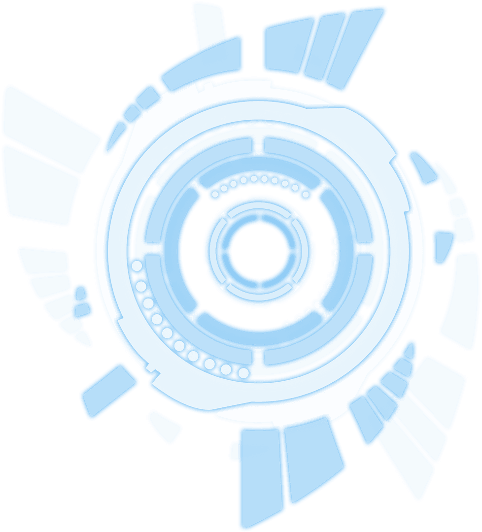 Futuristic Blue Scanner Processing Data on Transparent Background