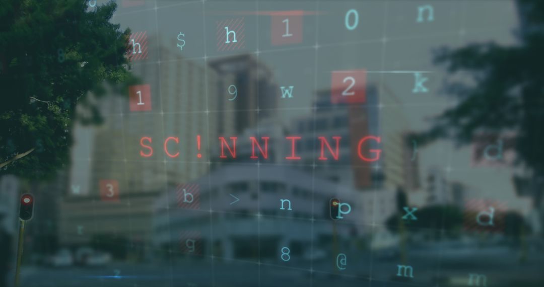 Digital Data Scanning Over Urban Cityscape