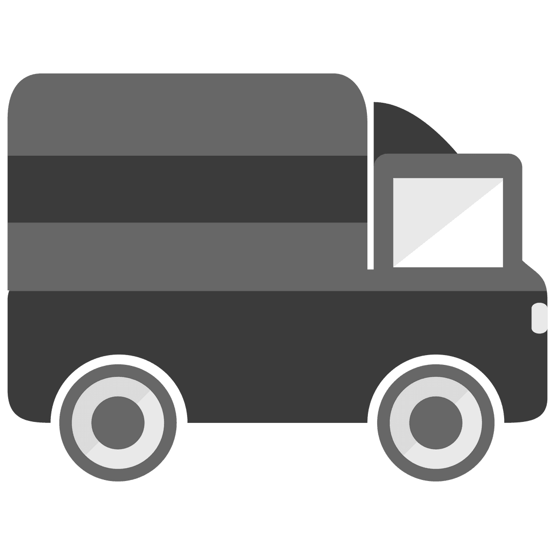 Grey Truck PNG Illustration on Transparent Background