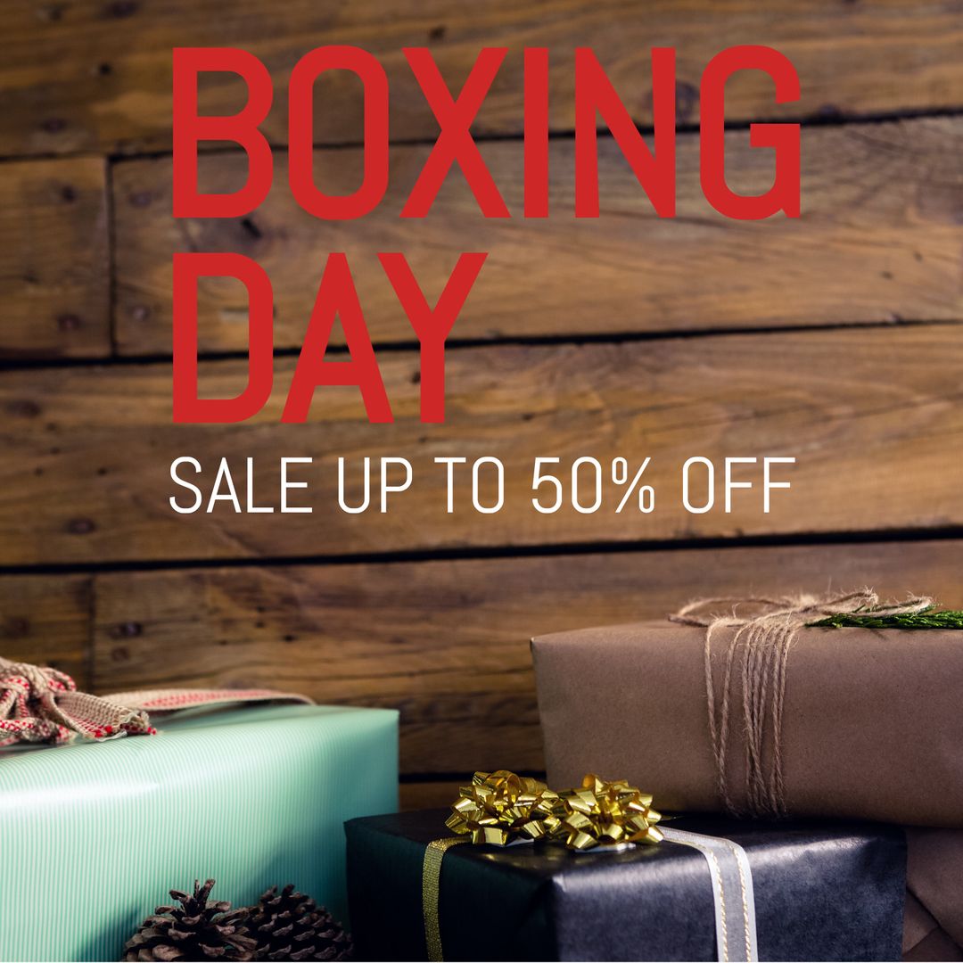 Boxing Day Sale Gift Boxes Mockup
