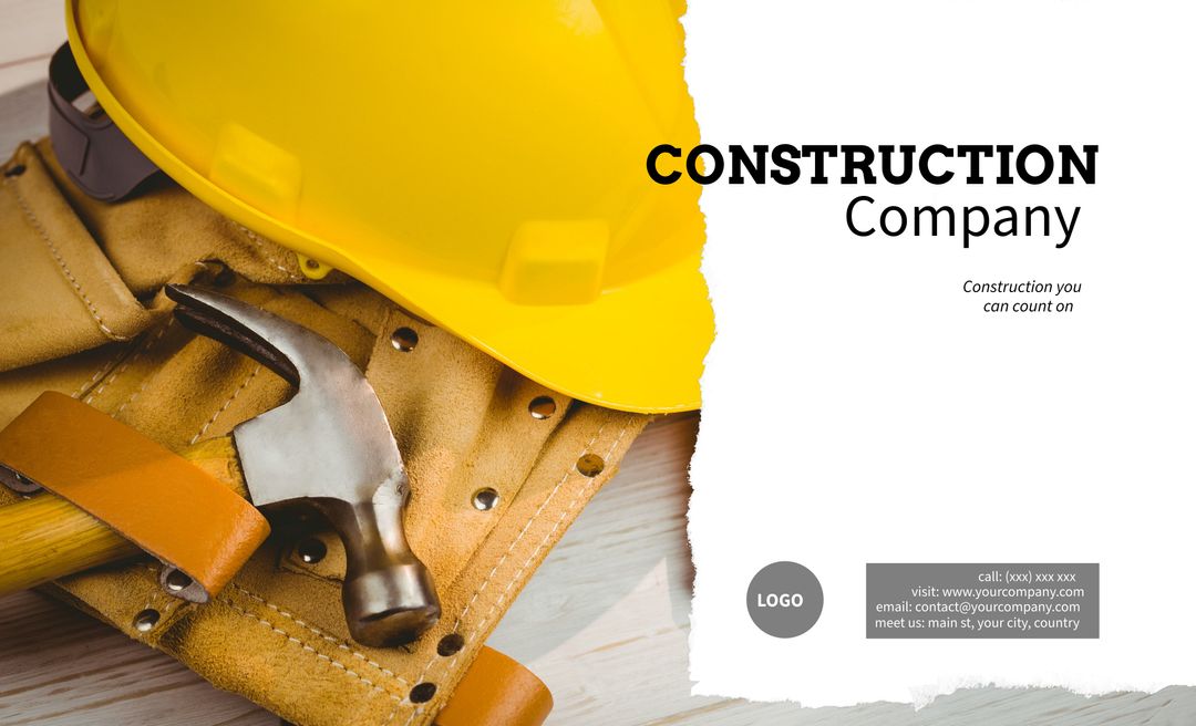 Reliable Construction Services Showcasing Hard Hat and Tool Belt - Download Free Stock Templates Pikwizard.com