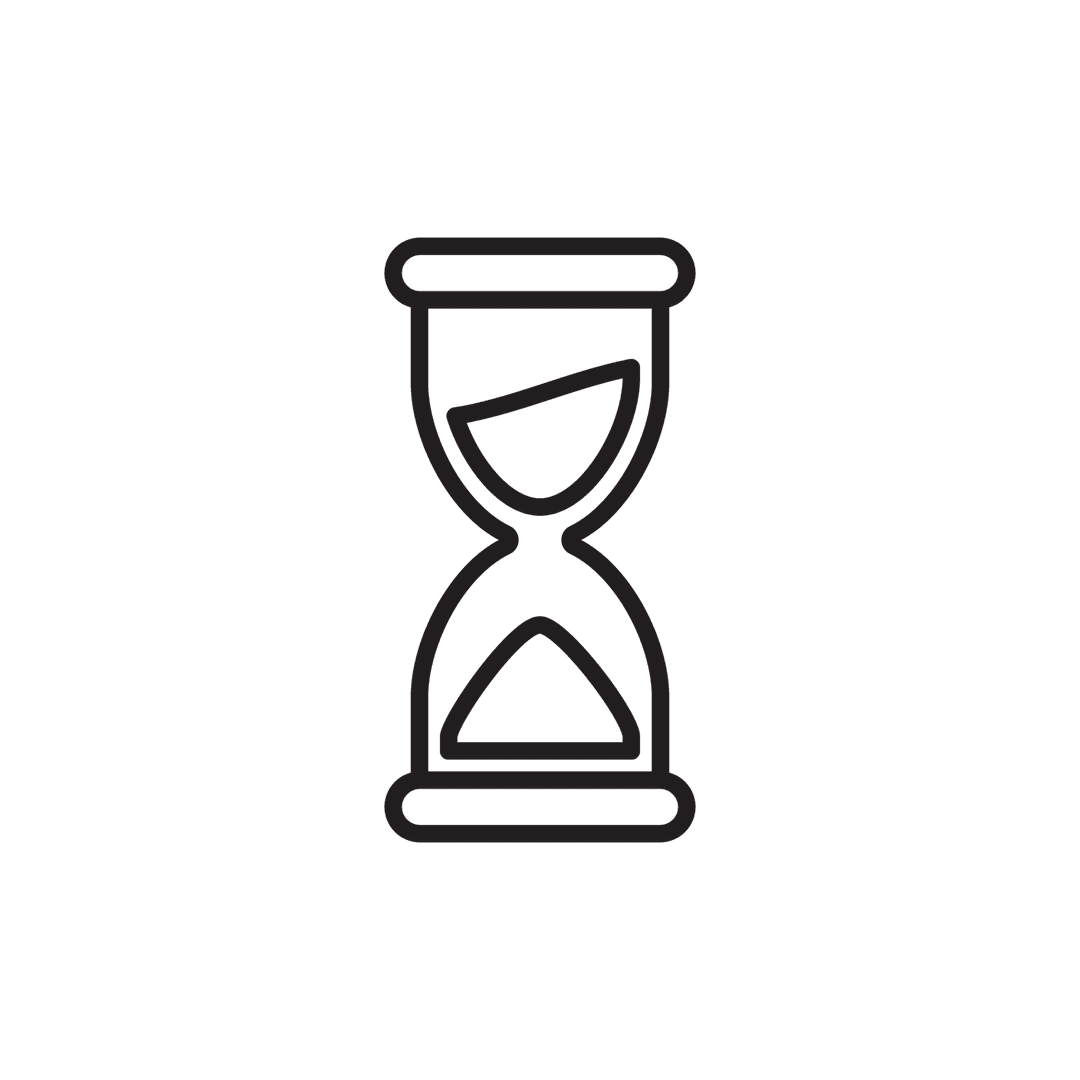 Black Hourglass Icon on Transparent Background for Time Concepts