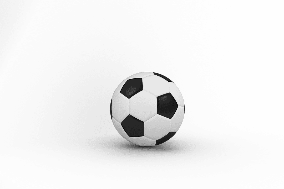 Classic Black and White Soccer Ball on Transparent Background