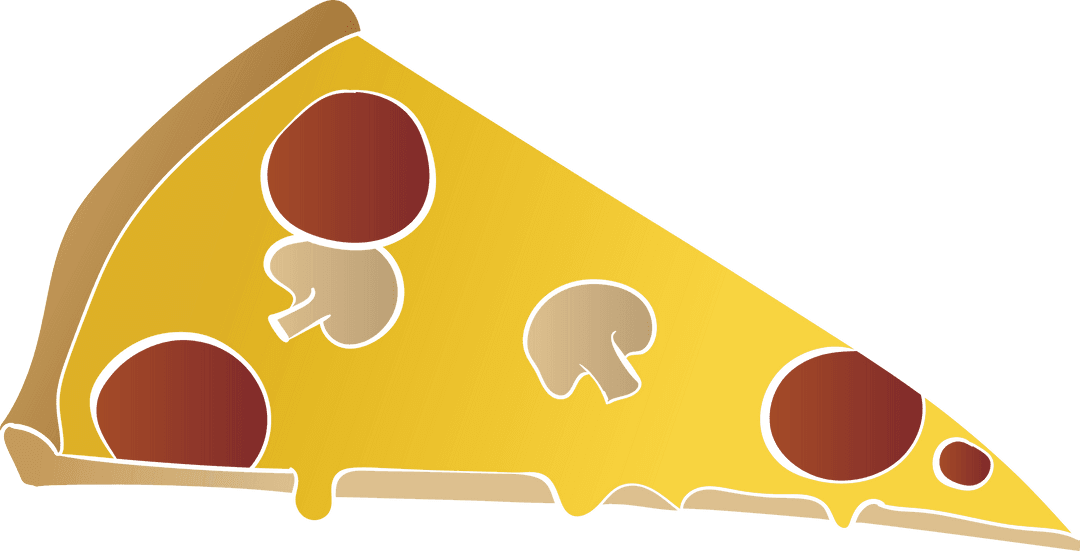 Pizza Slice with Stuffed Crust on Transparent Background