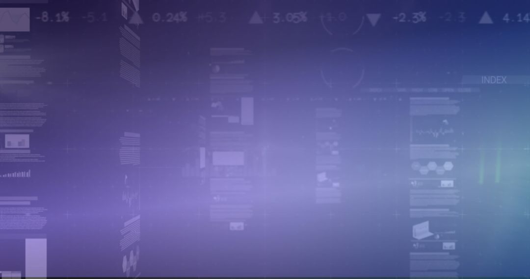 Futuristic Financial Data Analysis Display in Dark Background