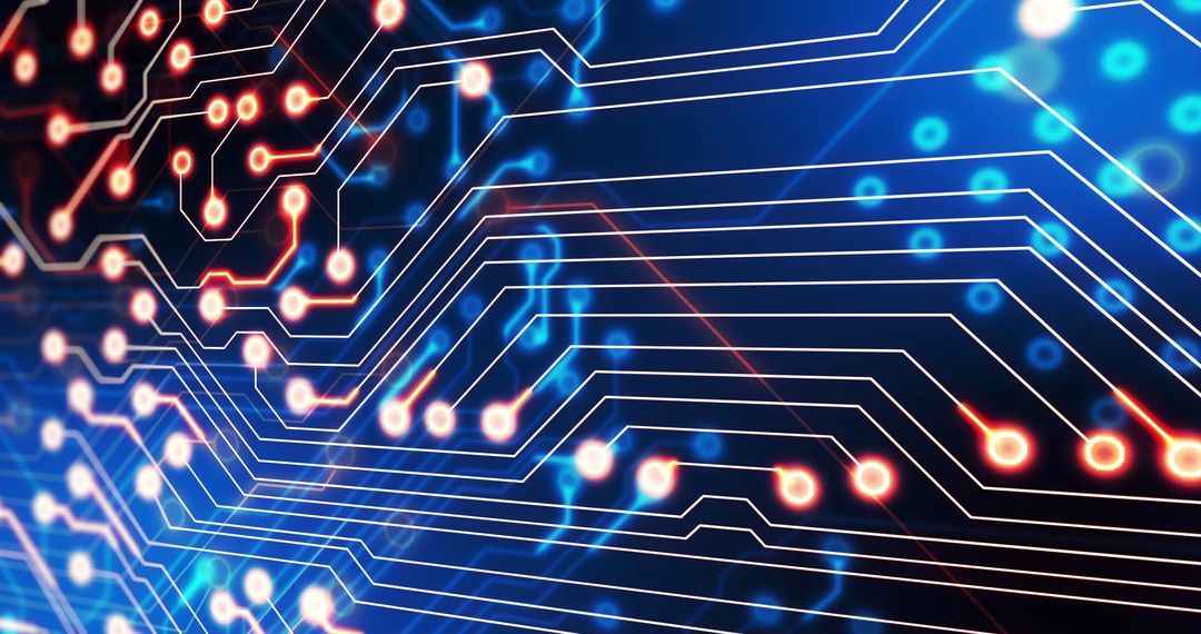 Dynamic Light Trails on Computer Circuit Board
