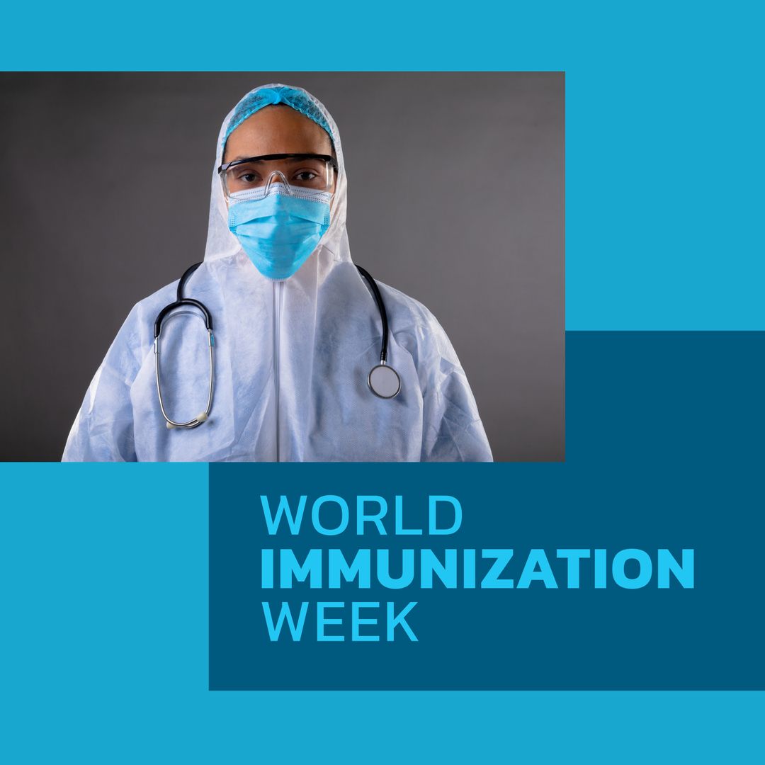 World Immunization Week with Protective Medical Worker