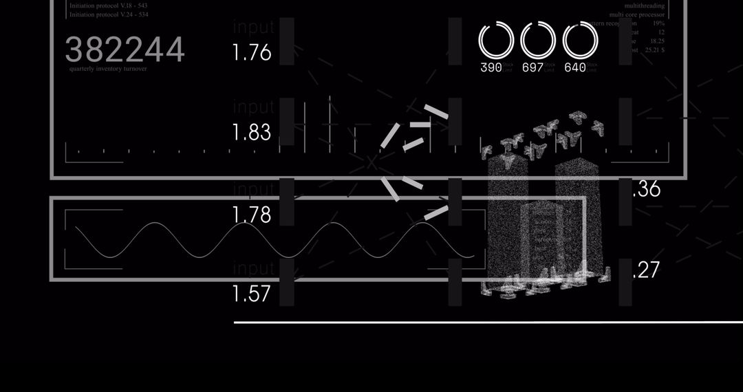 Digital Interface Concept with Data and Global Connections