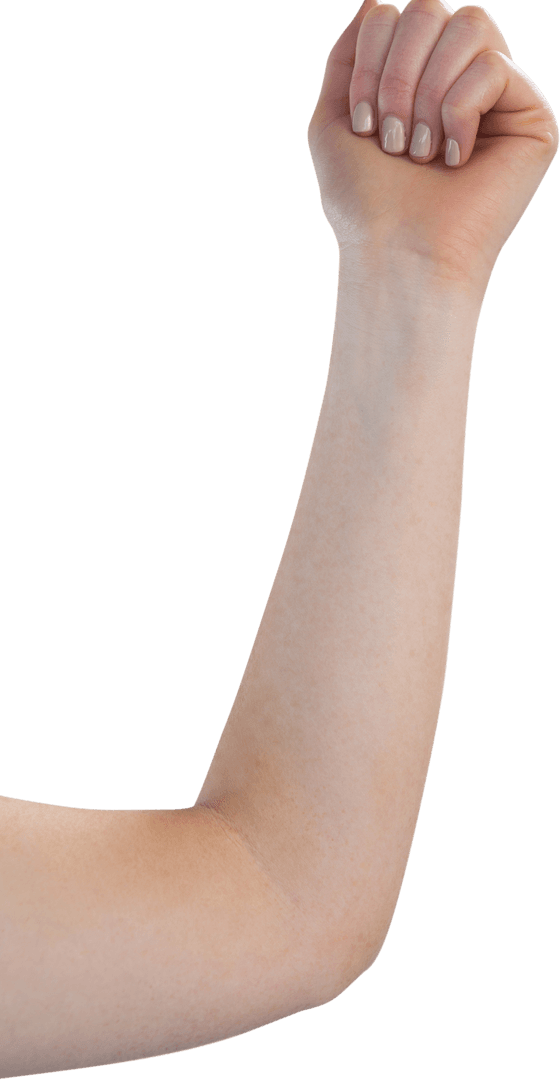 Transparent Image of Empowered Female Hand Fist Raised
