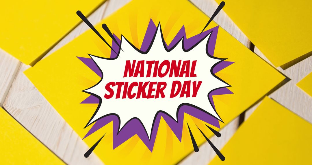 National Sticker Day Celebration Background with Speech Bubble