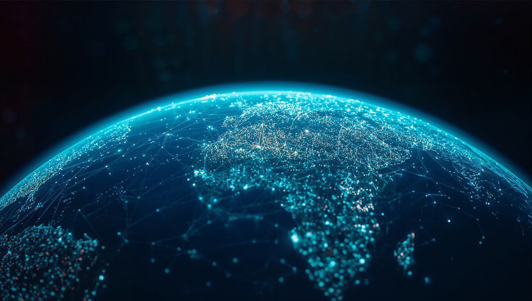 Digital Earth with Network Connections and Particle Effects