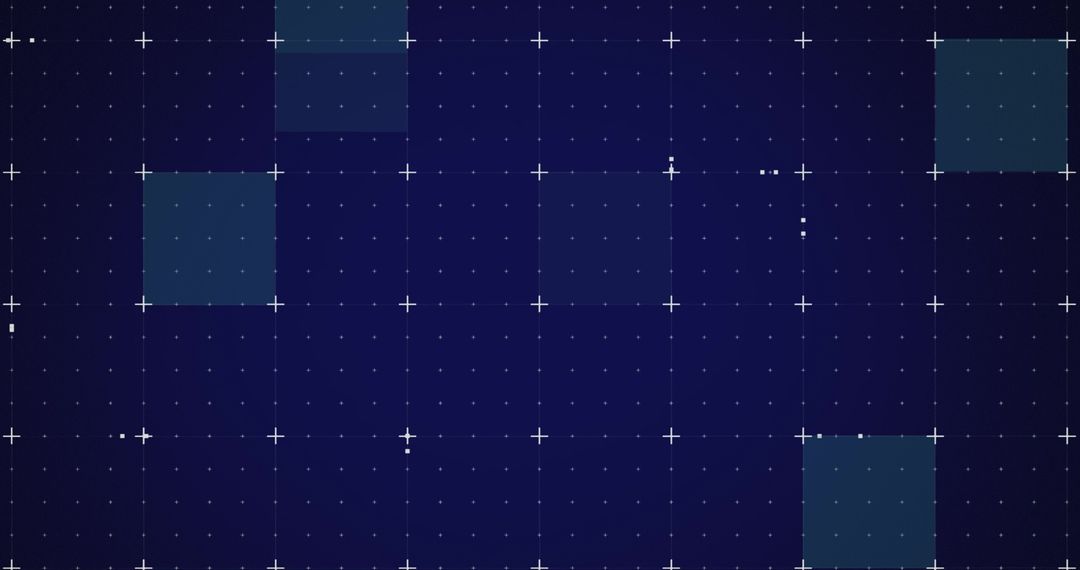 Digital Interface with Blue Squares and Grid Design