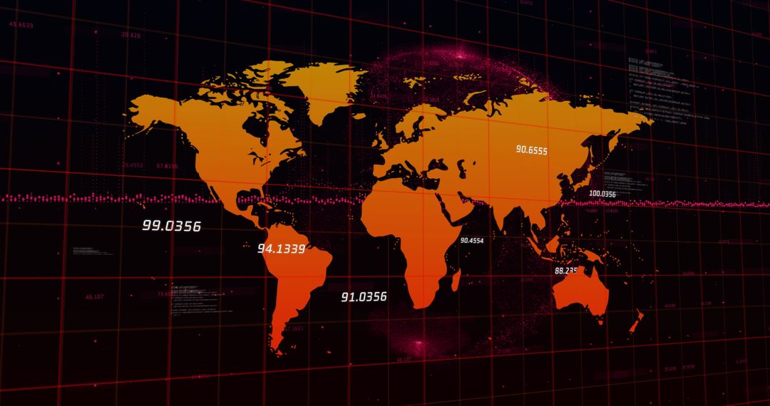digital world map with dynamic data grid displays - Free Images, Stock Photos and Pictures on Pikwizard.com