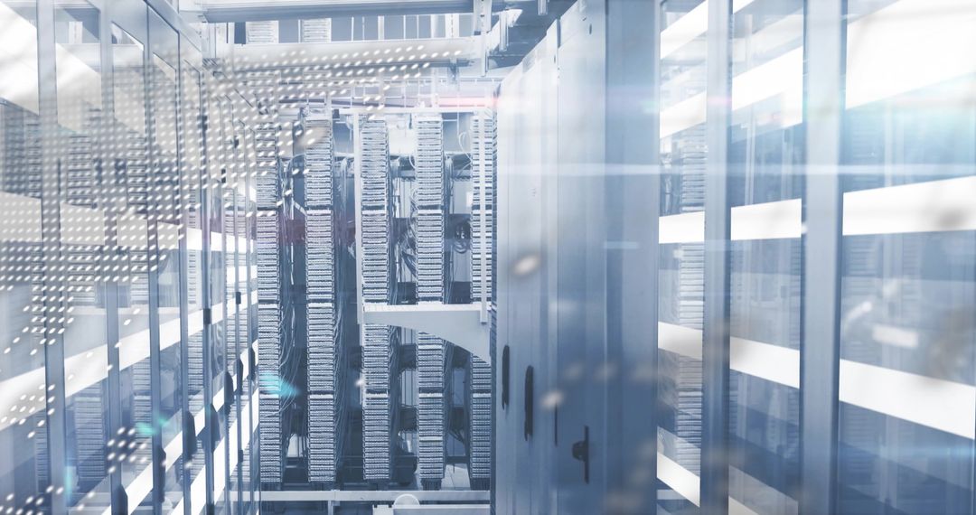 Modern Data Center With Advanced Server Rack and Patch Panels