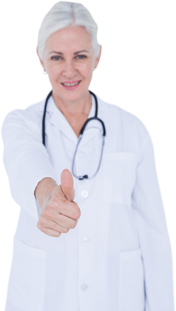 Transparent Portrait of Doctor Giving Thumbs Up