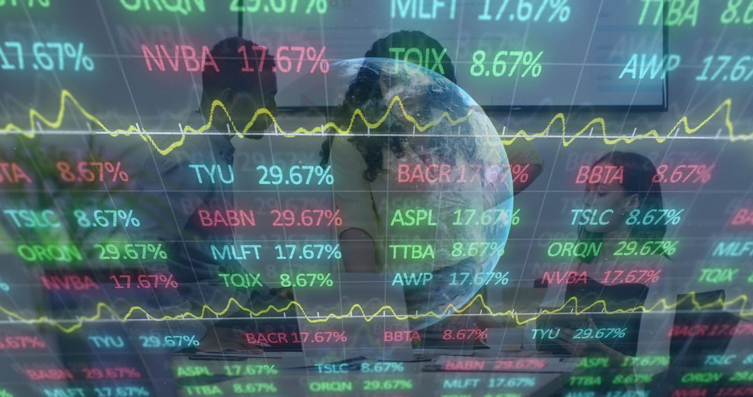 Global Business Finances with Digital Stock Market Data Overlay
