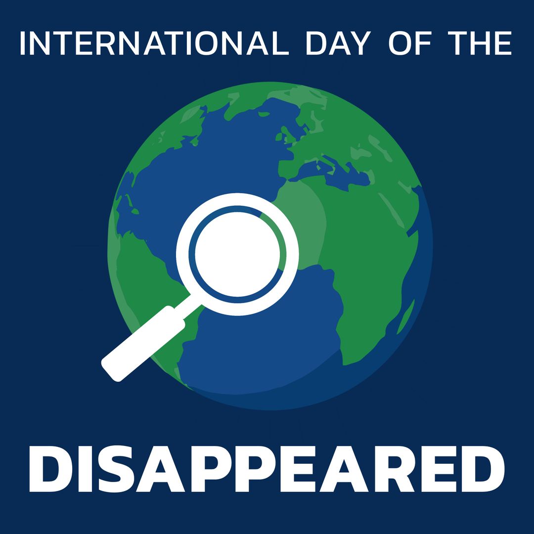 International Day of the Disappeared Globe and Magnifying Glass Illustration
