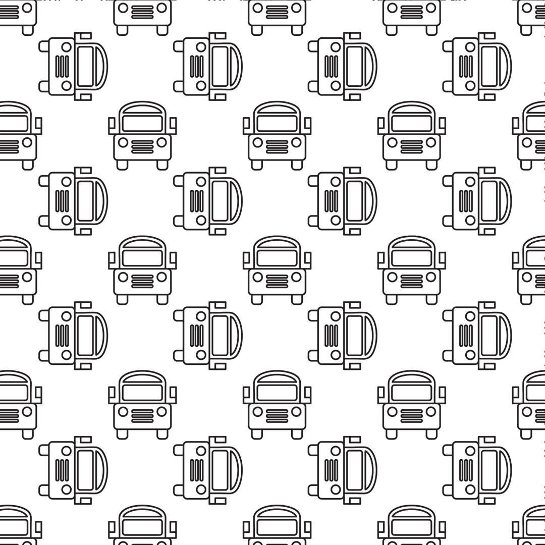 Seamless Geometric Truck Pattern on Transparent Background