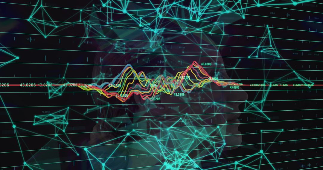 Abstract Network Visualization with Woman's Profile and Digital Data