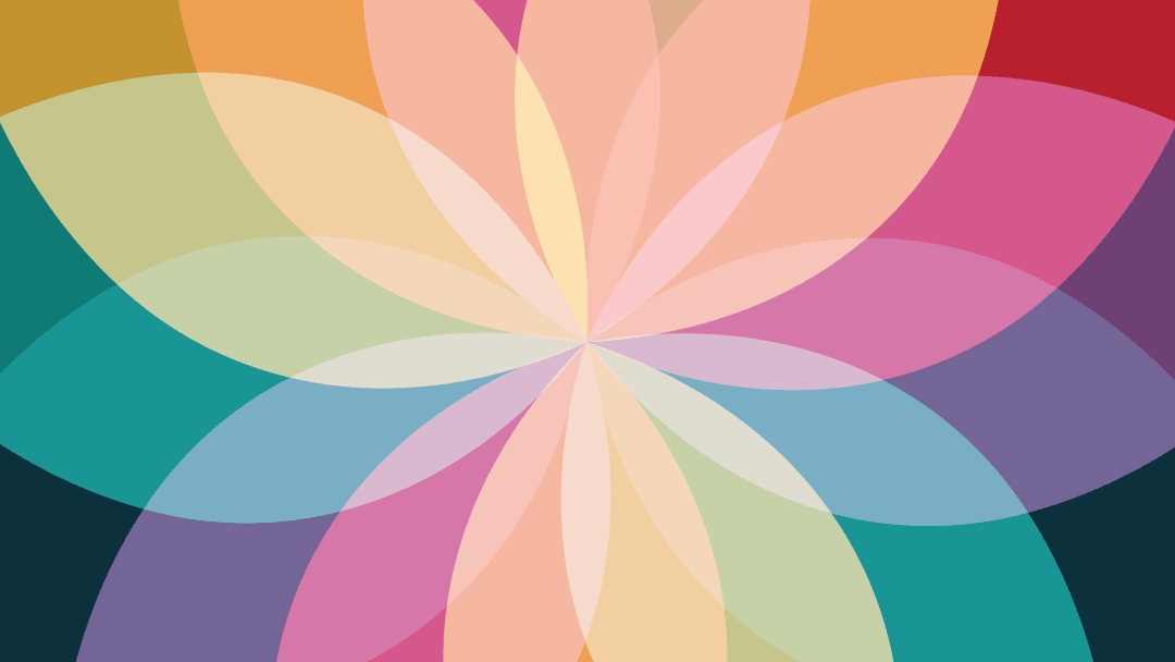 Colorful Abstract Flower Shape on Transparent Background