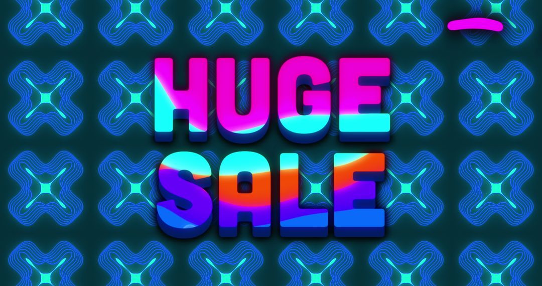 Huge Sale Promotion with Vibrant Layered Textual Design