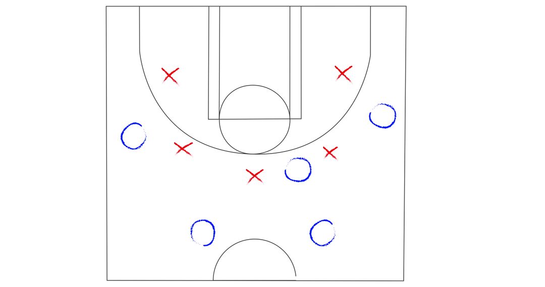 Basketball Strategy Play Diagram with Strategic Positions