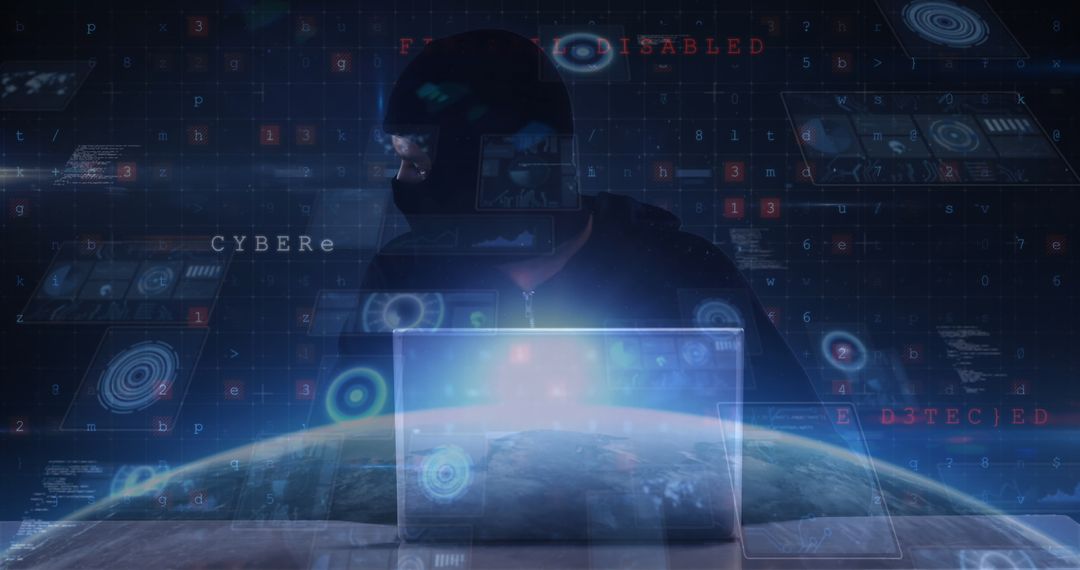 Hacker Conducting Cyber Attack in Digital Environment