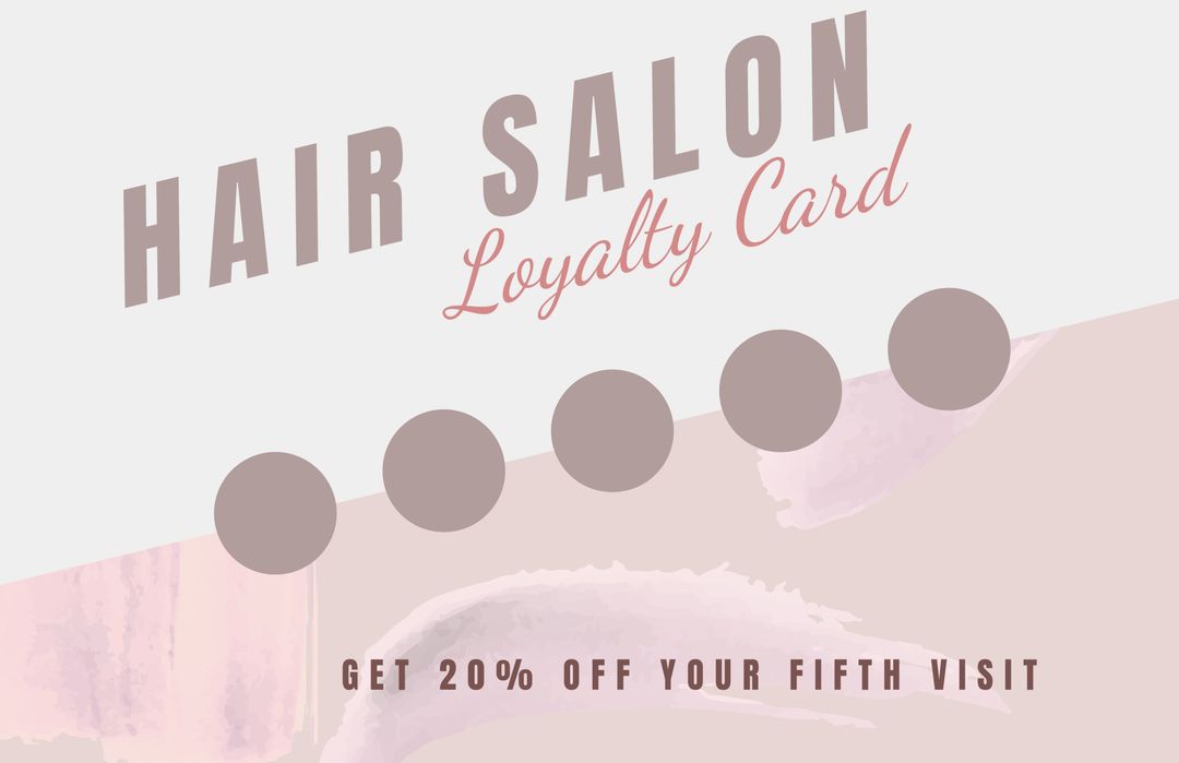 Hair Salon Loyalty Card with Serene Design and Reward Offer - Download Free Stock Templates Pikwizard.com