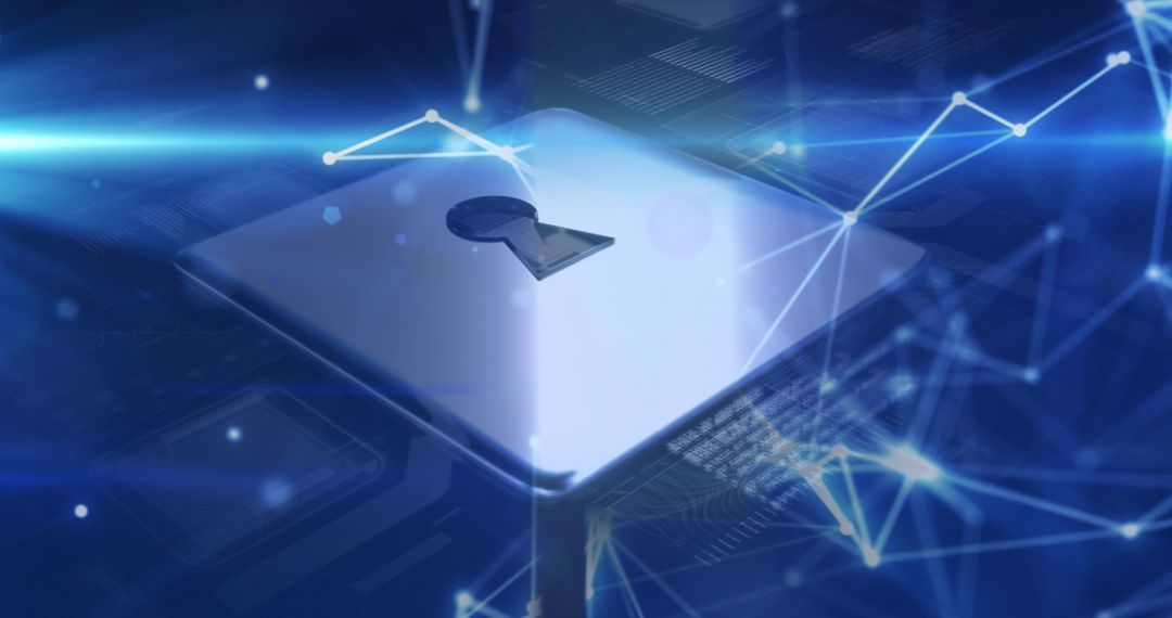 Digital Security Lock and Networking Concept Art