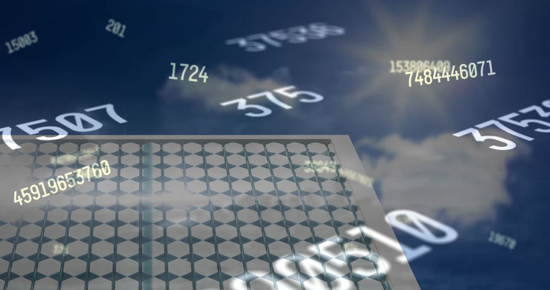 Futuristic Data Visualization Over Urban Skyline