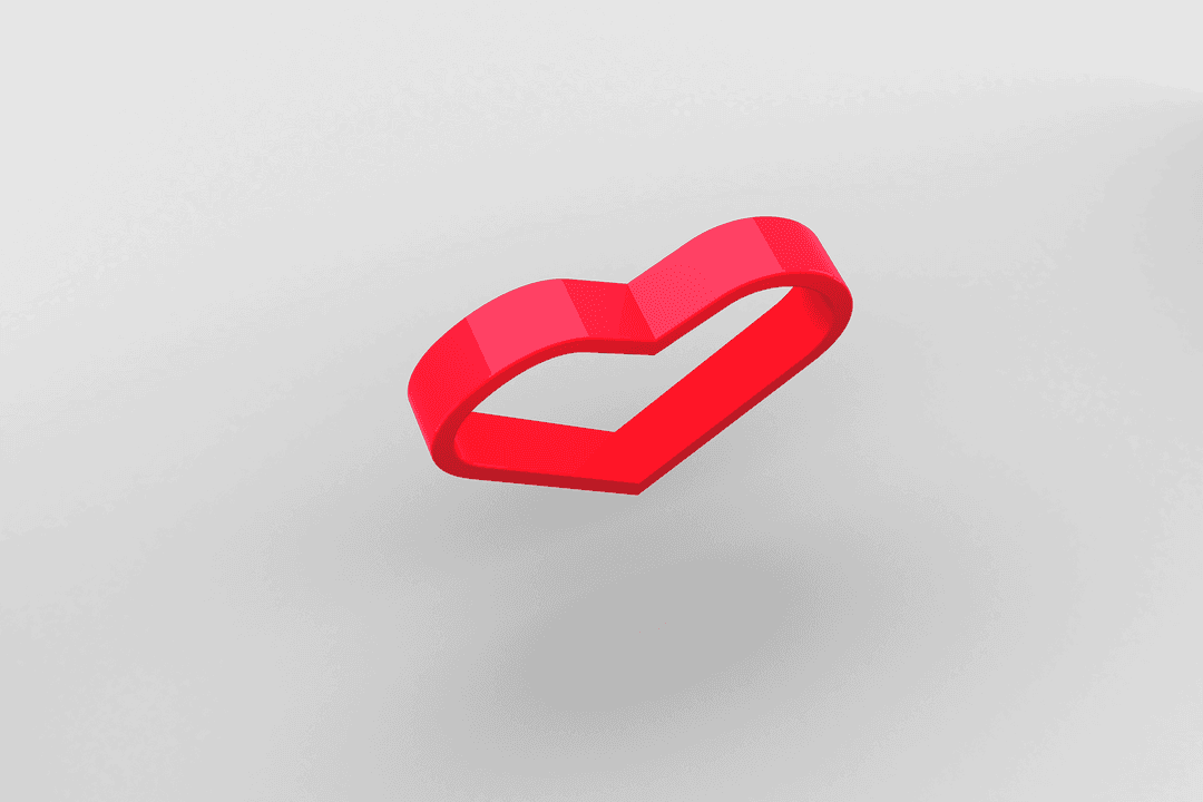 Floating Red Heart Graphic with Transparent Background for Romance Themes