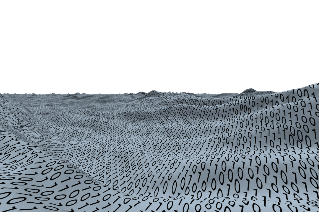 Transparent Binary Code Digital Landscape on Wavy Surface - Download Free Stock Images Pikwizard.com