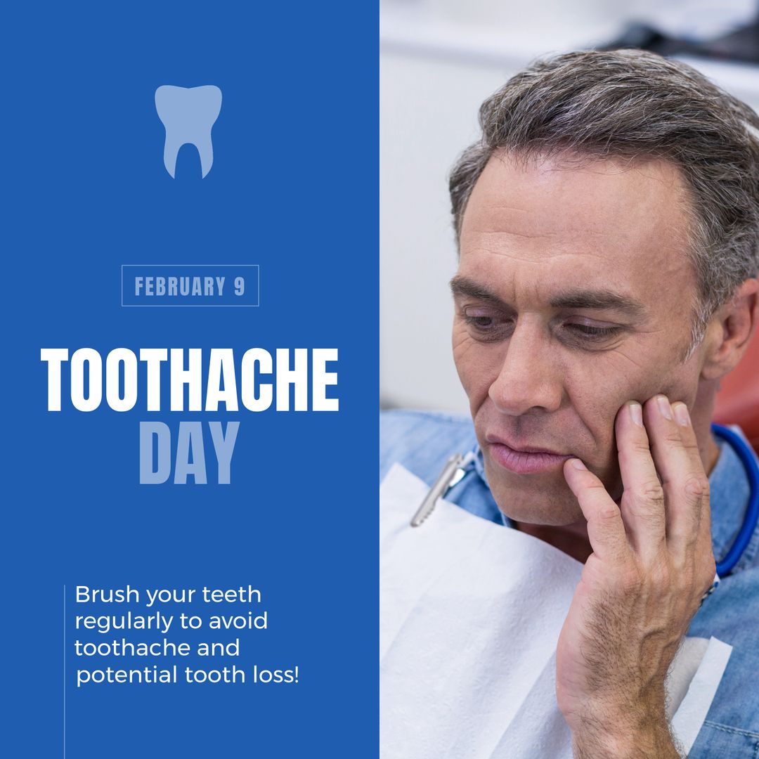 Toothache Day Awareness with Thoughtful Man