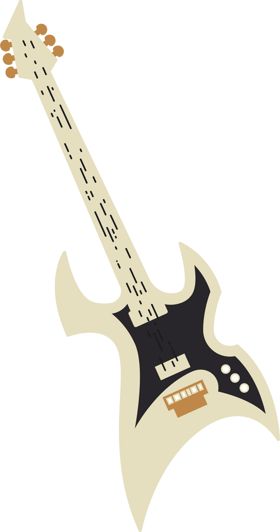 Abstract Edgy Electric Guitar on Transparent Background