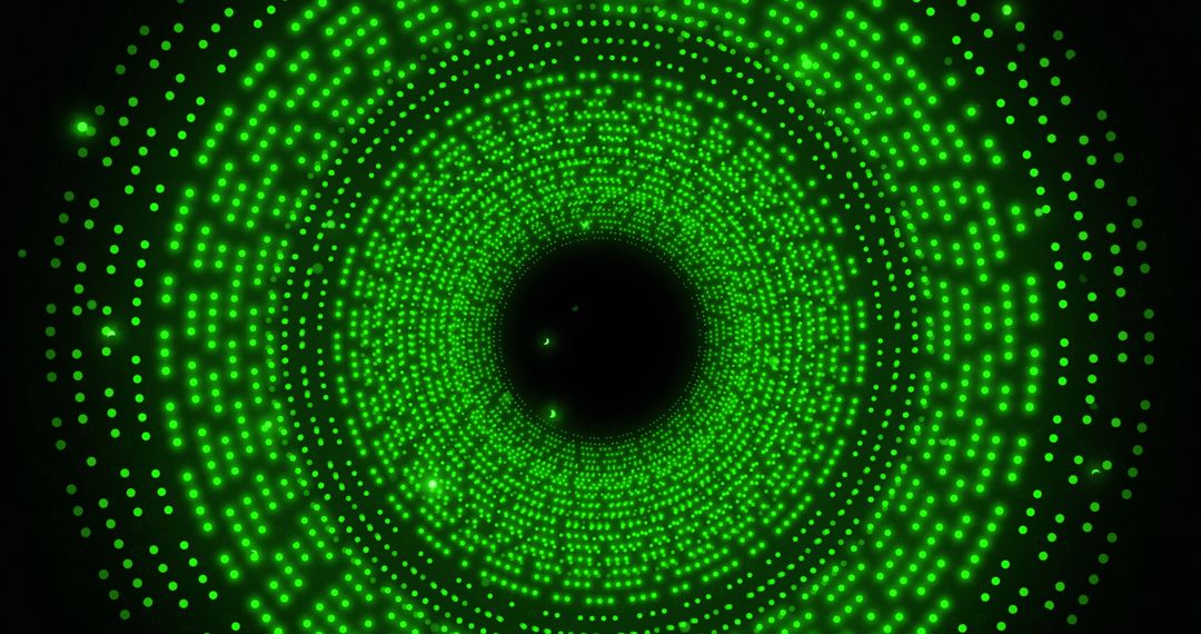 Green Glowing Circles in Abstract Motion