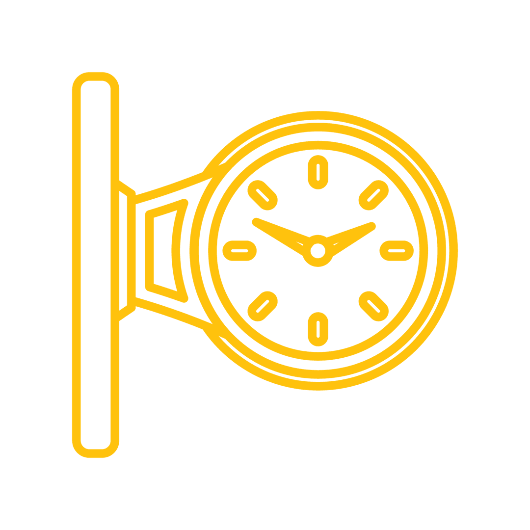 Transparent Railway Station Clock Icon Illustration