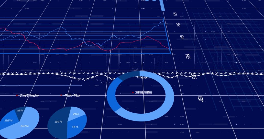Futuristic Financial Data Charts and Graphs
