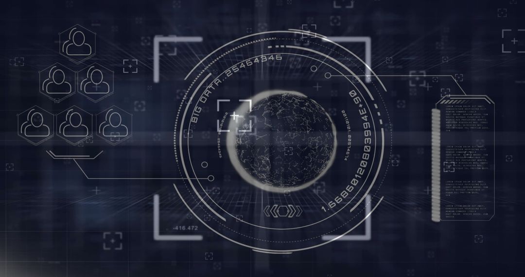 Futuristic Digital Data Processing and Global Connections Concept